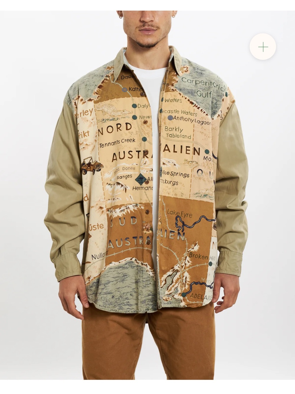 Chaps Ralph Lauren Retro Australia Map-Print Button-Front Shirt